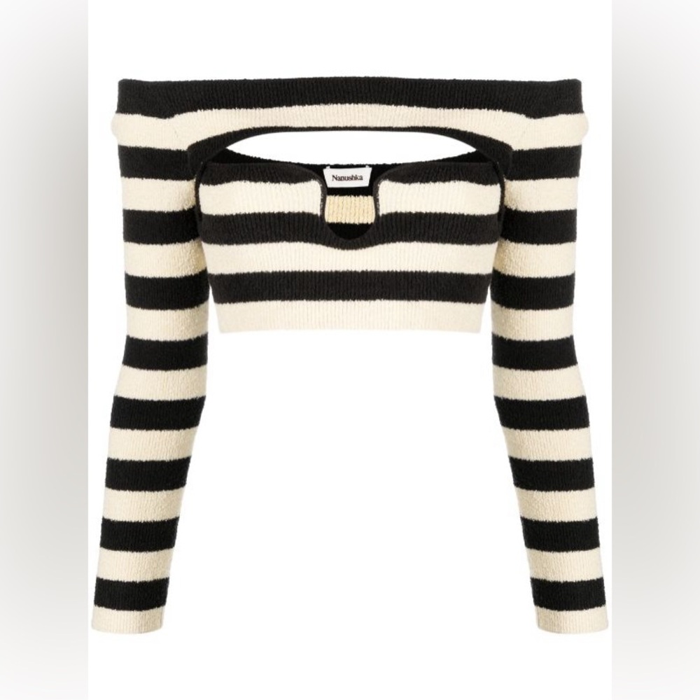 Nanushka
cut-out striped jumper